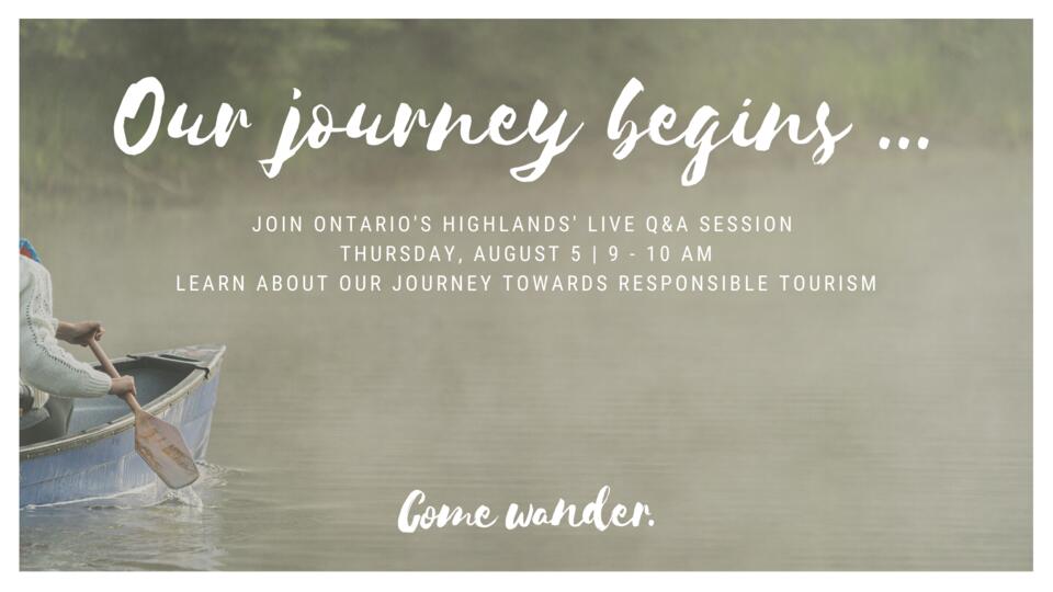 Live Q & A session flyer featuring canoe paddler on misty lake