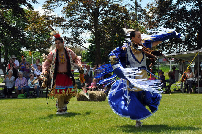 Indigenous dancers at the Spirit of the Drum Powwow, Smiths Falls